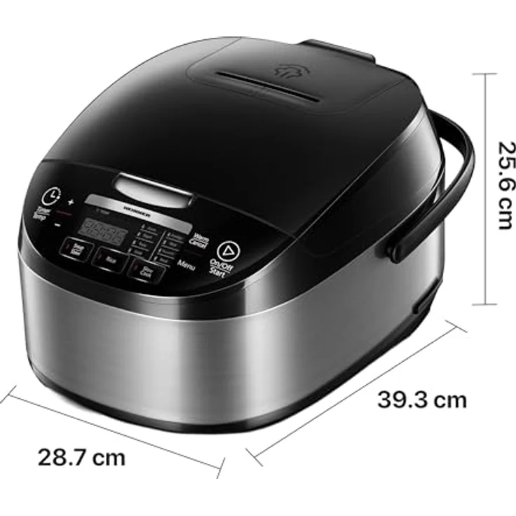 Heinner HMCK-5BK Multikocher 5 L, 770 W, Touch-Control, Timer, Warmhaltefunktion, Edelstahl Schwarz – Bild 4
