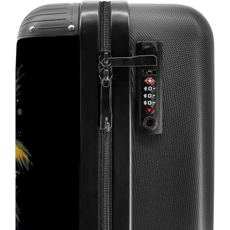 NoBoringSuitcases.com Hartschalen-Trolley Katze im tropischen Streetart-Stil 55x35x20cm, 4 Rollen, Reisetasche mit Rollen, Koffer Handgepäck Flugzeug, bunt – Bild 5