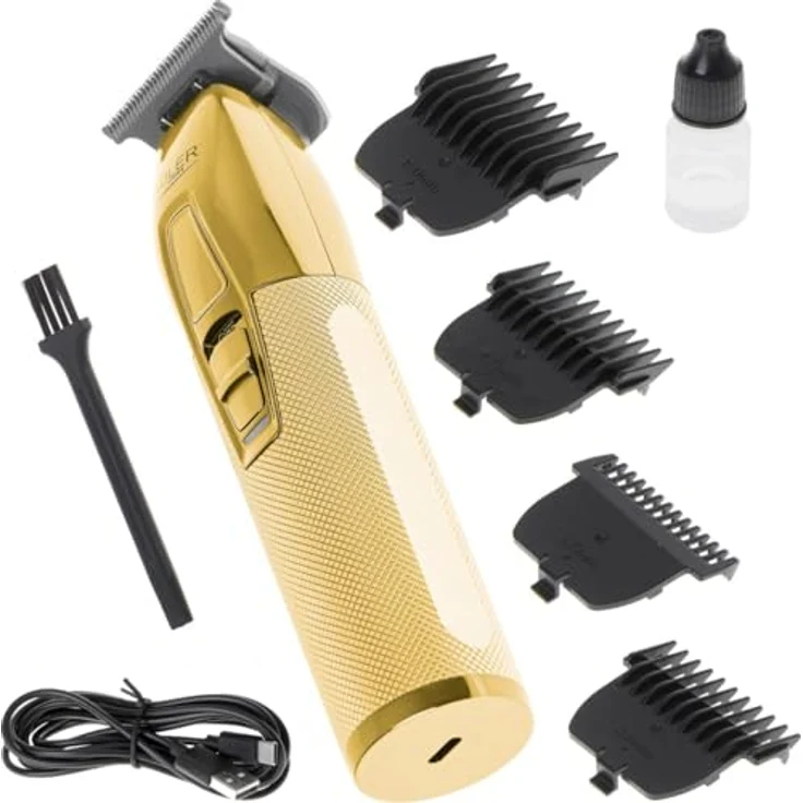 Adler AD 2836g Metallic-Trimmer, 100W, Haarscherer, Gold, mit grauer Titankeramikklinge – Bild 1