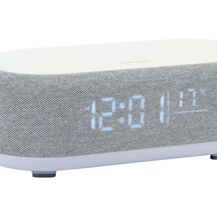 Karlsson Vogue, Wecker mit Ladeanschluss und Bluetooth, matt schwarz mit goldenen Zeigern – Bild 3