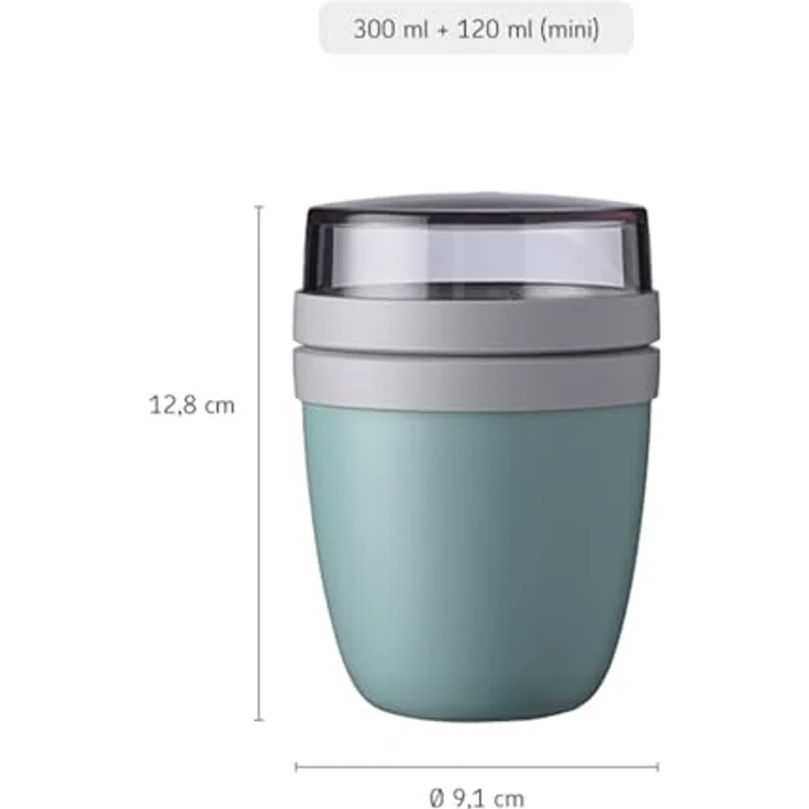 Mepal Lunchbox Lunchpot Mini Ellipse Mixed, Vivid Lilac & Green, 300 & 420 ml, Polypropylen (PP), PCTG, praktischer Reisebecher, Joghurtbecher To Go, spülmaschinengeeignet – Bild 3