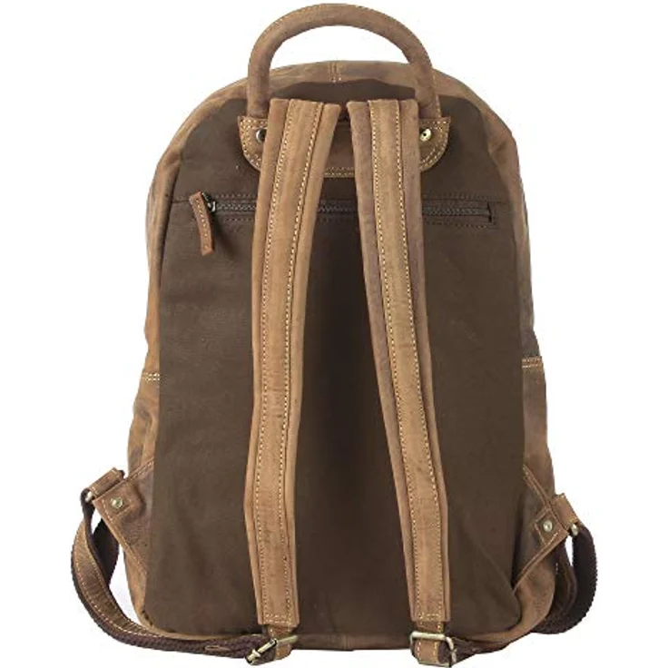 Greenburry Vintage Retro Rucksack, Leder 42 cm mit Laptopfach, braun – Bild 4