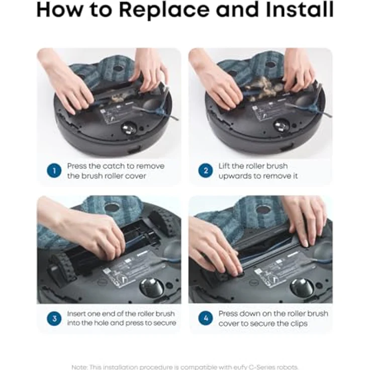 eufy Ersatz-Rollbürste kompatibel mit eufy C10, leistungsstark und werkzeuglos zu installieren – Bild 4