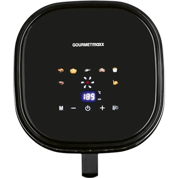 GOURMETmaxx Heißluftfritteuse 4,5L – Airfryer 1400W mit digitalem Farbdisplay, Timer, automatischer Abschaltung, Überhitzungsschutz und spülmaschinenfestem Zubehör – Schwarz – Bild 5