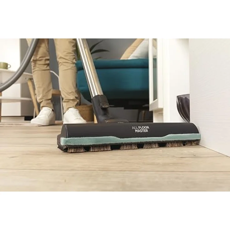 Hoover Bodenstaubsauger mit Beutel, Universal-Düse für alle Böden, extra leiser (66dBA) & kompakter Staubsauger mit automatischem Beutelentsorgungssystem, 10 m Reichweite, 850 W, blau [HE721PAF] – Bild 3