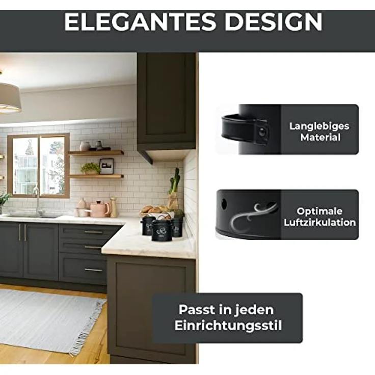 KitchenQuality Kartoffelaufbewahrungsbox 3er-Set mit luftdichten Behältern für Knoblauch, Zwiebeln & Kartoffeln, verzinktes Metall, inkl. Sparschäler & Jutebeutel – Bild 5