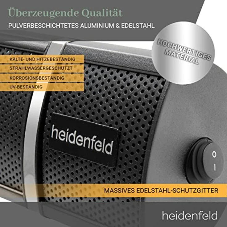 Heidenfeld Infrarot-Heizstrahler IH110 Elektro Infrarotstrahler Wärmestrahler – Bild 6