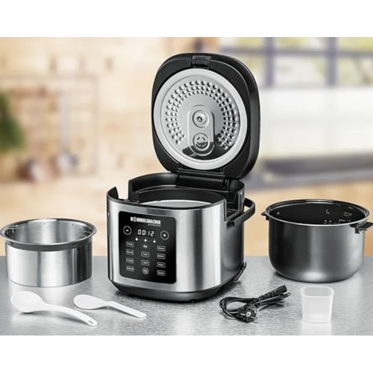 Rommelsbacher Multi-Reiskocher MRK 950, 860 Watt, 5 Liter, Edelstahl-Look, mit 3-D-Heiztechnologie und Warmhaltefunktion – Bild 3