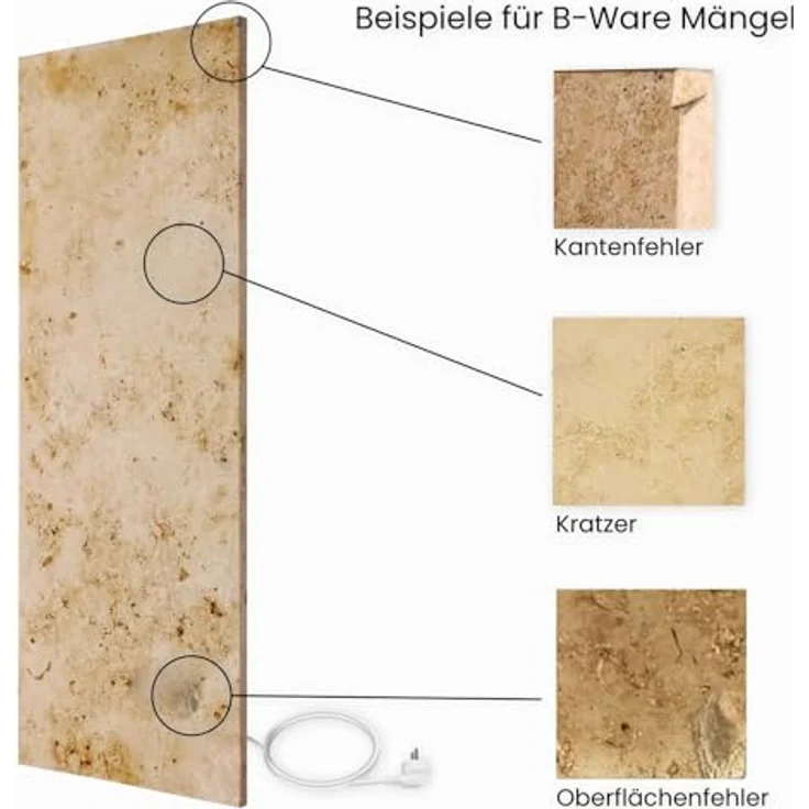 Marwona Marmor Infrarotheizung mit Digitalthermostat 800 Watt - Energiesparend und Made in Germany – Bild 2
