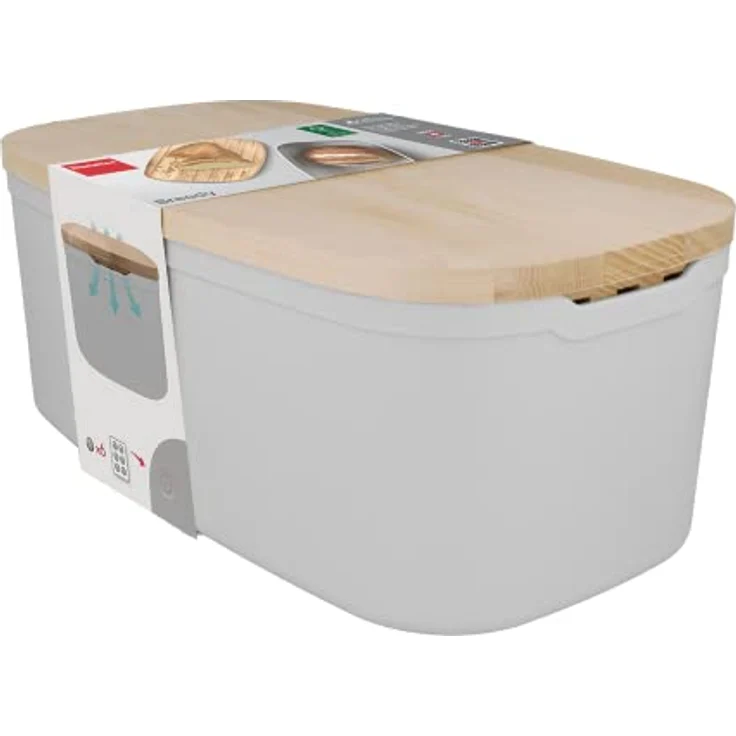 Metaltex 585020000 Brotkasten, beige, holz – Bild 4