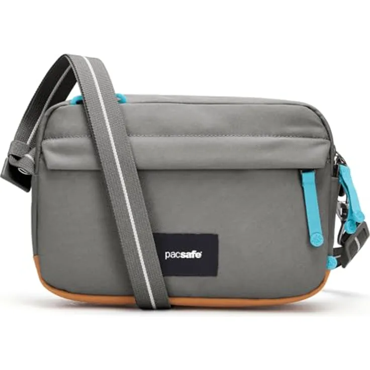 Pacsafe Go Umhängetasche RFID, 24 cm, grau, 100% PET mit sicherer RFID-Technologie