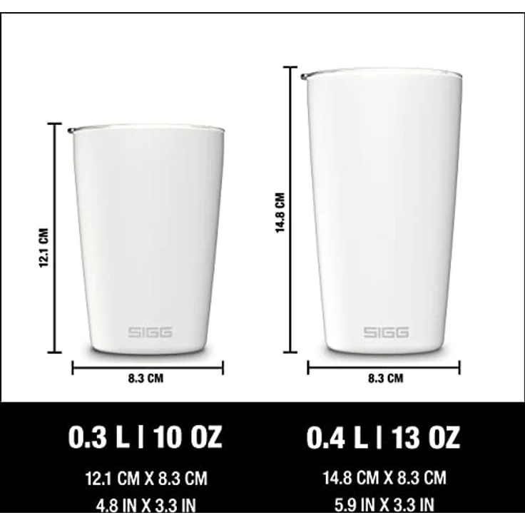 SIGG Neso Cup White Thermobecher (0.4 L), schadstofffreier und isolierter Kaffeebecher, Coffee to go Becher aus 18/8 Edelstahl, mit Keramik Pure Ceram Beschichtung – Bild 5