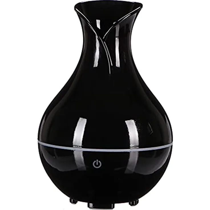 SIXTOL Bloom Aroma difuzer 200ml | Ultraschall-Luftbefeuchter | Zur Luftbefeuchtung und Durchduftung von Zuhause, Schlafzimmer, Büro | Aromatherapie Diffuser | Für ätherische Öle (Schwarzer Glanz)