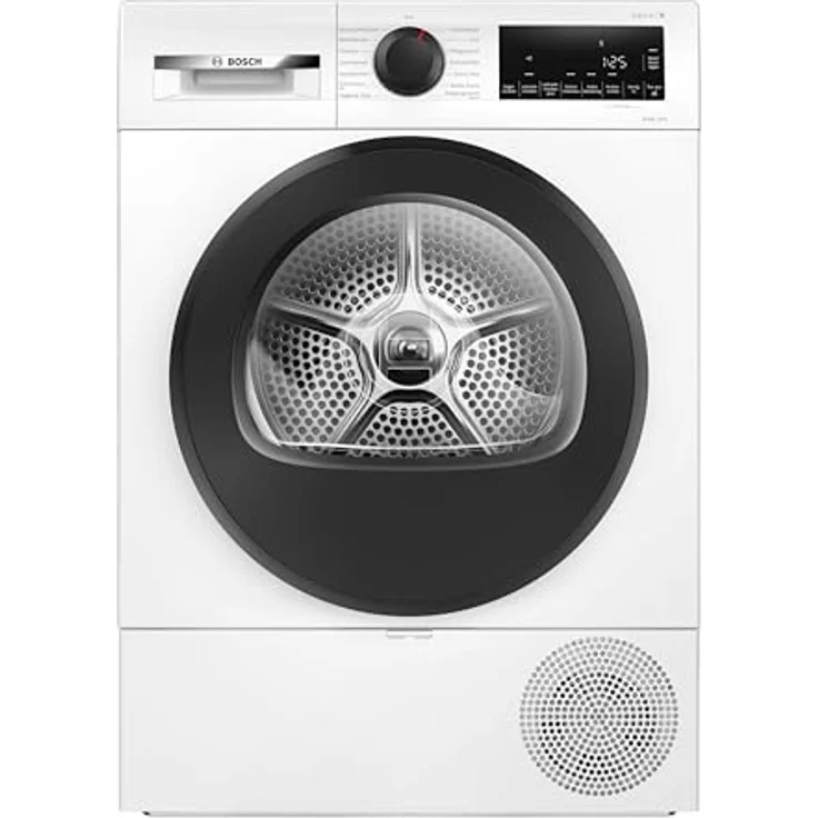 Bosch WQG243D41 Serie 6, Wärmepumpentrockner 9 kg mit Extra Kurz Trockenprogramm, Auto Dry, Halbe Beladung Option, Easy Clean Filter, Sensitive-Drying-System, Trommelreversierung, Innenbeleuchtung, Weiß – Bild 1