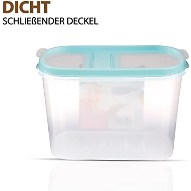 Best-Lock Vorratsdosen mit Deckel 1,4 Liter (Türkis), Luftdicht Schüttdose BPA frei - Frischhaltedosen mit 2 Klappdeckel – Bild 4