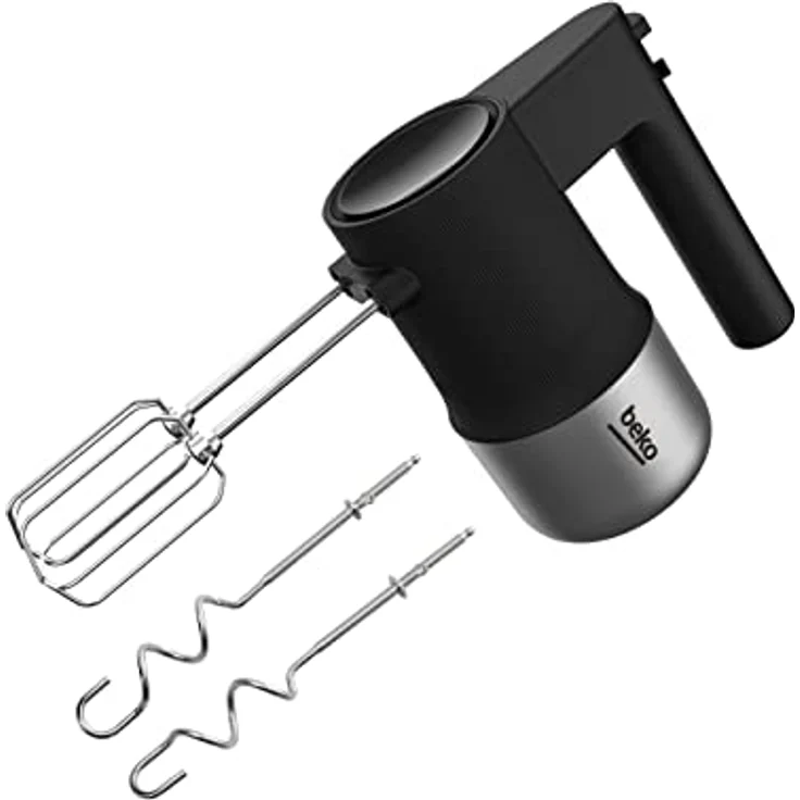 Beko HMM 81504 BX Handmixer, 500 Watt, 4 Geschwindigkeiten, Turbo, inkl. 2 Schneebesen und 2 Knethaken aus Edelstahl, schwarz – Bild 3