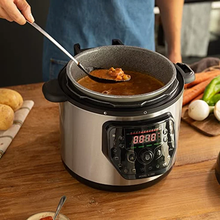 Cecotec programmierbarer Herd mit GM H Fry Air Fryer Kopf. Multifunktions-Küchenroboter, 6 Liter Fassungsvermögen, vorgeschobener Deckel, 24 Stunden programmierbar, einstellbare Temperatur, Rezeptbuch – Bild 3