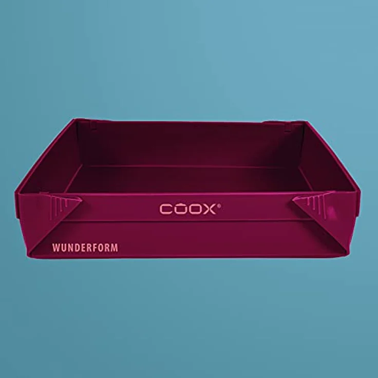 coox WUNDERFORM Basic MQ in Dunkelrot, die erste faltbare Backform, platzsparende Back- und Auflaufform aus Silikon BPA-frei – Bild 4