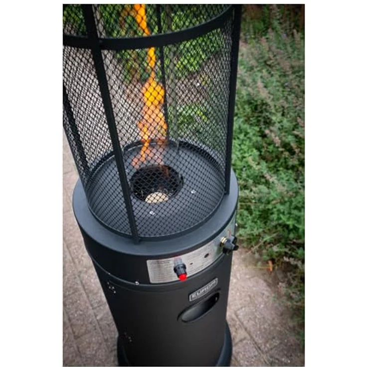 Eurom Terrassenheizer Gas 360° Flammenblick mit 11 kW Leistung | Outdoor Heizpilz für Garten, Balkon, Terrasse & Camping mit Bodenrollen & stufenloser Regulierung | Heizstrahler, Gasheizstrahler – Bild 4