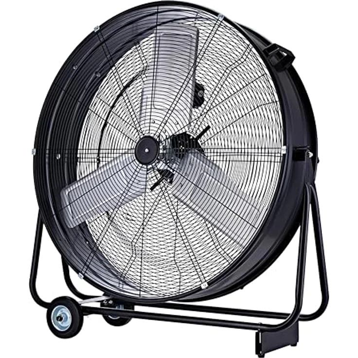 Be Cool Bodenventilator 300W, leistungsstarker Trommelventilator mit 2 Geschwindigkeitsstufen und verstellbarer Neigung, mobil mit Rollen – Bild 1