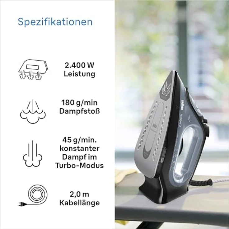Braun SI 3054GY/3053BL/3055BK, schwarz/grau – Bild 4