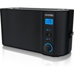 Arendo MANHA 4-Scheiben-Edelstahl-Langschlitz-Toaster, 1500 W, mit Display, wärmeisolierendes Gehäuse, Brötchenaufsatz - Preisvergleich