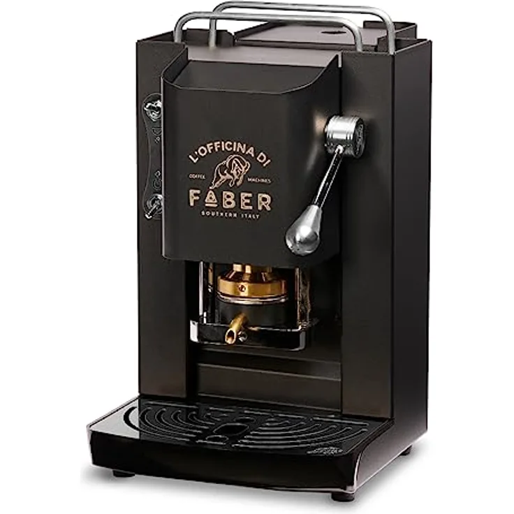 Faber Coffee Machines Pro Deluxe Espressomaschine ESE Pad 44 mm, Tassenwärmer, schnelle Aufheizung, einfache Reinigung, Chrom-Finish