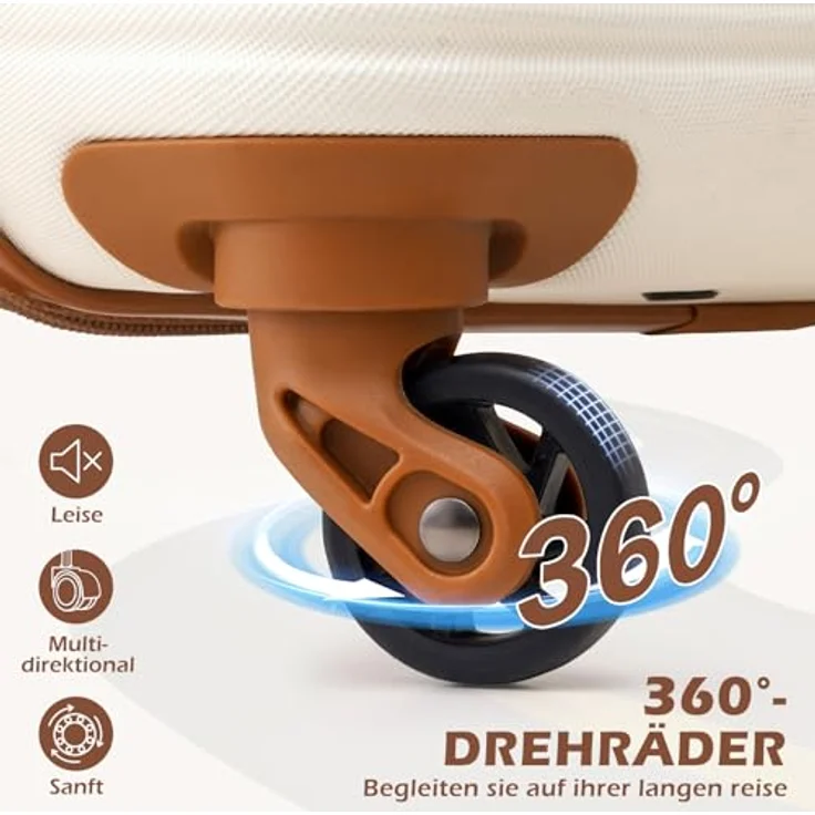 COOLIFE Handgepäck Koffer 55x35x20cm, leicht mit 4 Silent Spinner Rädern, TSA-Schloss, ABS-Hartschale für Ryanair & Easyjet – Bild 4