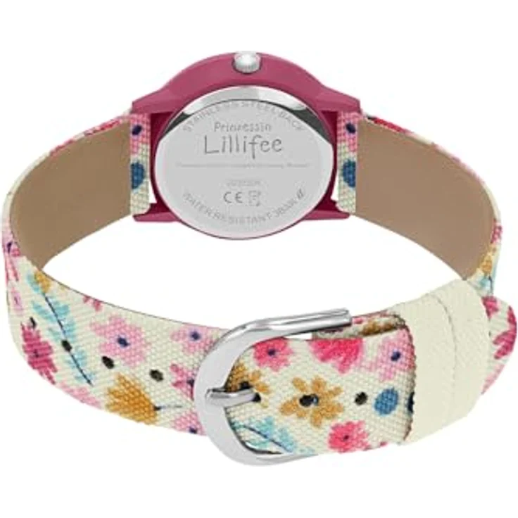 Prinzessin Lillifee Armbanduhr für Mädchen, rosa Analog Quarzuhr mit Textilarmband, 3 bar wasserdicht, inkl. Geschenkbox, 2037724 – Bild 3