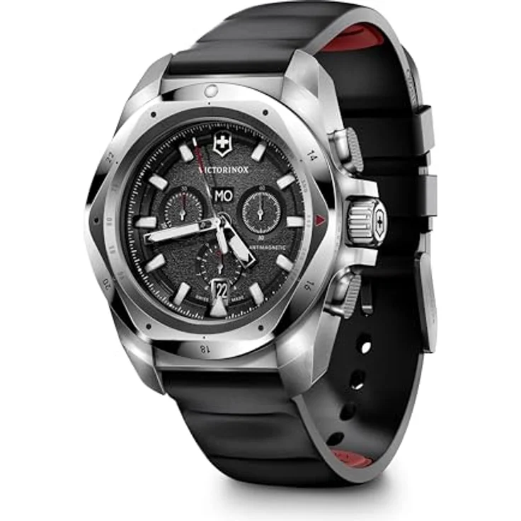 Victorinox Herren-Uhr I.N.O.X. Chrono, Herren-Armbanduhr, analog, Quarz, Wasserdicht bis 200 m, Gehäuse-Ø 43 mm, Armband 21 mm, 140 g, Schwarz – Bild 2