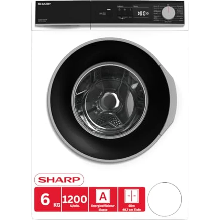 Sharp ES-NFA612BW1NA-DE Waschmaschine 6 kg, Slim 42 cm Tiefe, effiziente und zuverlässige Nutzung – Bild 2