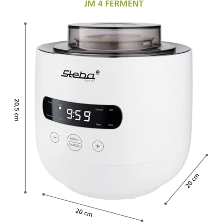 Steba Joghurtbereiter JM4 FERMENT, 2-Portionsbehälter, 2-Liter Glas für Joghurt und Frischkäse – Bild 4