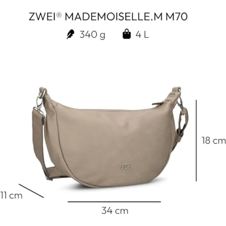 Zwei Mademoiselle.M Umhängetasche 34 cm, elegante Handtasche aus hochwertigem Material – Bild 2