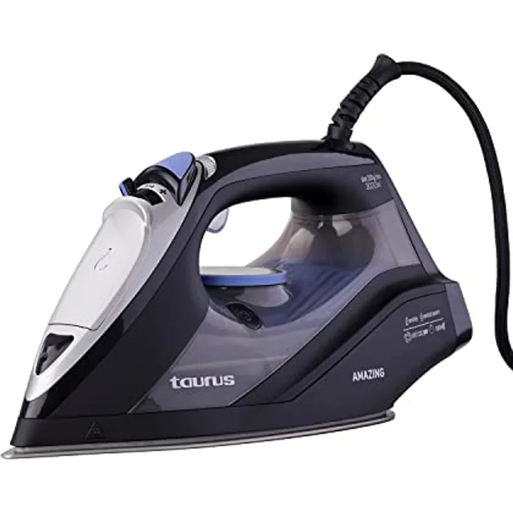 Taurus Amazing STI3000 - Leistungsstarkes 3000 W Dampfbügeleisen, 200 g/min Dampfstoß, ECO-Modus, Präzisionsspitze, Dampf- und Temperaturregler, gleitfähige eloxierte Bügelsohle