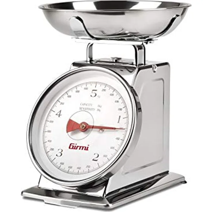 Girmi PS90 Mechanische Küchenwaage, 5 kg, Edelstahl