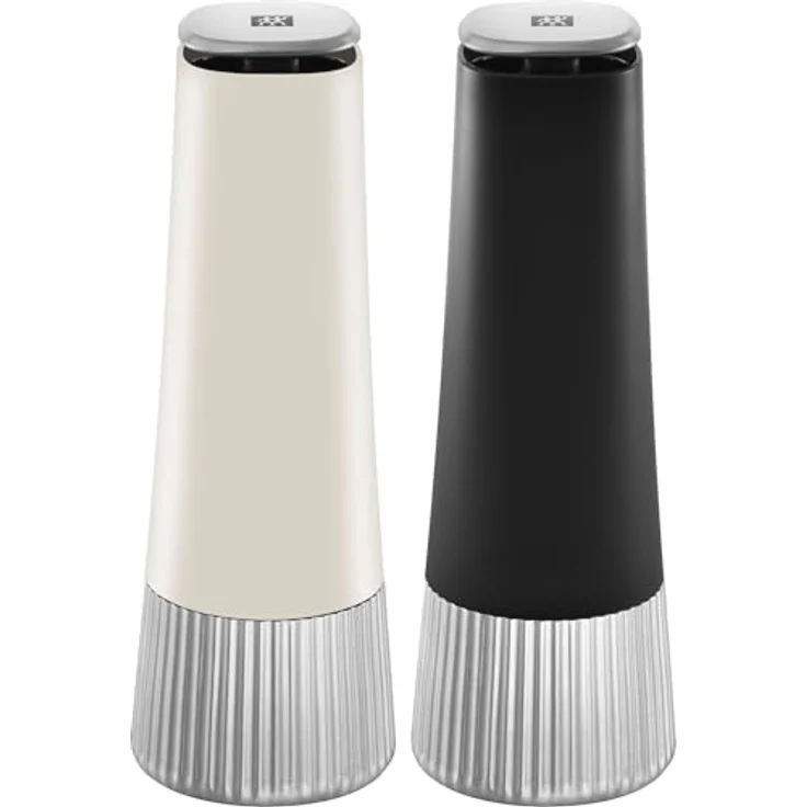 Zwilling SPICES Gewürzmühle, Pfeffermühle + Salzmühle im Upside-Down-Design, salbeigrün und schwarz, stufenlos einstellbar, hochwertige Keramik – Bild 1