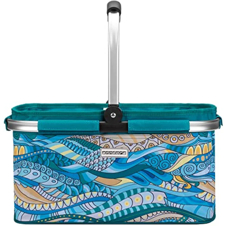 anndora Einkaufskorb mit Klapphenkel, 22 Liter, 48 x 30 x 25 cm, ocean blue – Bild 3