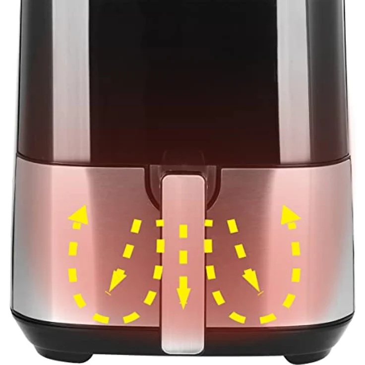 Emerio AF-126323 Heißluftfritteuse, ohne Fett, 1450 Watt, LED-Display, Touch, 8 Kochprogramme, 5 Liter, silber, schwarz – Bild 3