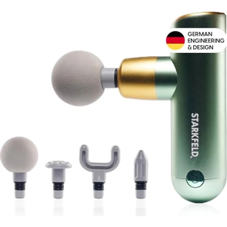 STARKFELD® STARKGUN® – Leistungsstarke Massagepistole für Tiefengewebe | Leise & Effizient (Grün, Deluxe) – Bild 1