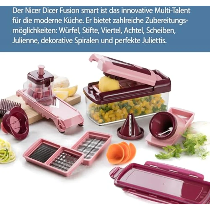 Nicer Dicer Smart, 16 Teile, rubinrot – Bild 3