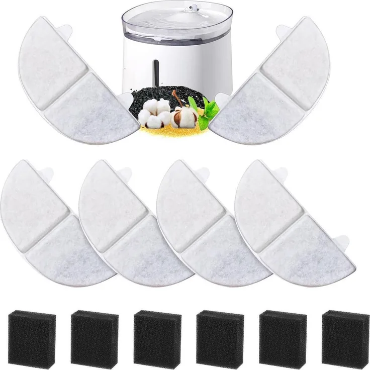 UTEFIF Ersatzfilter für Trinkbrunnen WF20 CF20, 12er Set aus Baumwollgewebe mit dreifacher Filtration für sauberes Trinkwasser