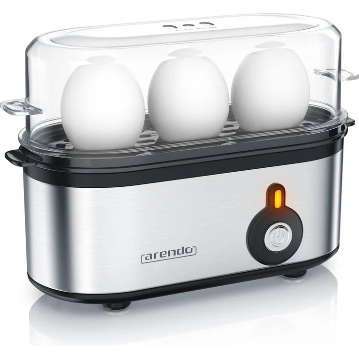 Arendo Eierkocher Threecook, 210 W, Edelstahl, für 1-3 Eier, individueller Härtegrad, BPA-frei