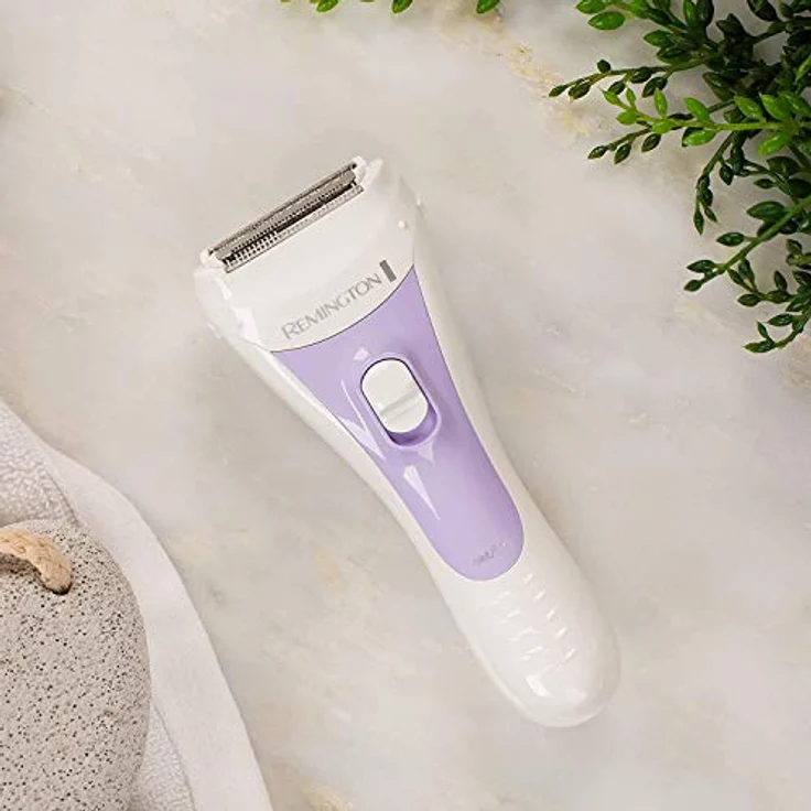 Remington Damenrasierer smooth&silky WSF5060, Bikini Trimmaufsatz, Batteriebetrieben, 2-seitiger Intercept-Trimmer, feuchtigkeitsspendender Aloe Vera Streifen, Nass- und Trockenrasierer, weiß-lila – Bild 3