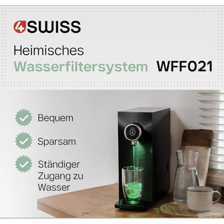 4Swiss Filtersystem für Hauswasser, 5-stufiges direktes Trinkwasserfiltersystem mit drei austauschbaren Kartuschen und vier Wasserdosiermodi (Weiß) – Bild 3