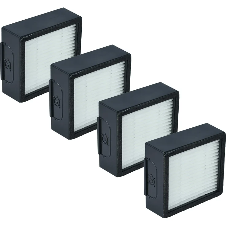 vhbw 4x HEPA-Filter für iRobot Roomba Combo 10Max, J9+, J7+ - Hochwertiger Luftfilter zur effektiven Pollen- und Staubfilterung, schwarz/weiß