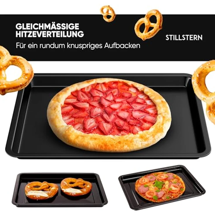 Stillstern Backblech, emaillierte Fettpfanne für Minibackofen, B40cm x T31cm x H2,5cm – Bild 4