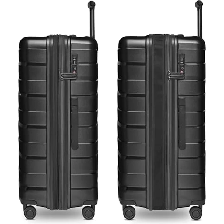 Bergpfeil Großer Hartschalen Check-in Koffer |Trolley erweiterbar 52 x 32 x 75 cm, Polypropylen-Material, nur 4,3 kg, Doppelrollen & TSA-Schloss (Travel) – Bild 2