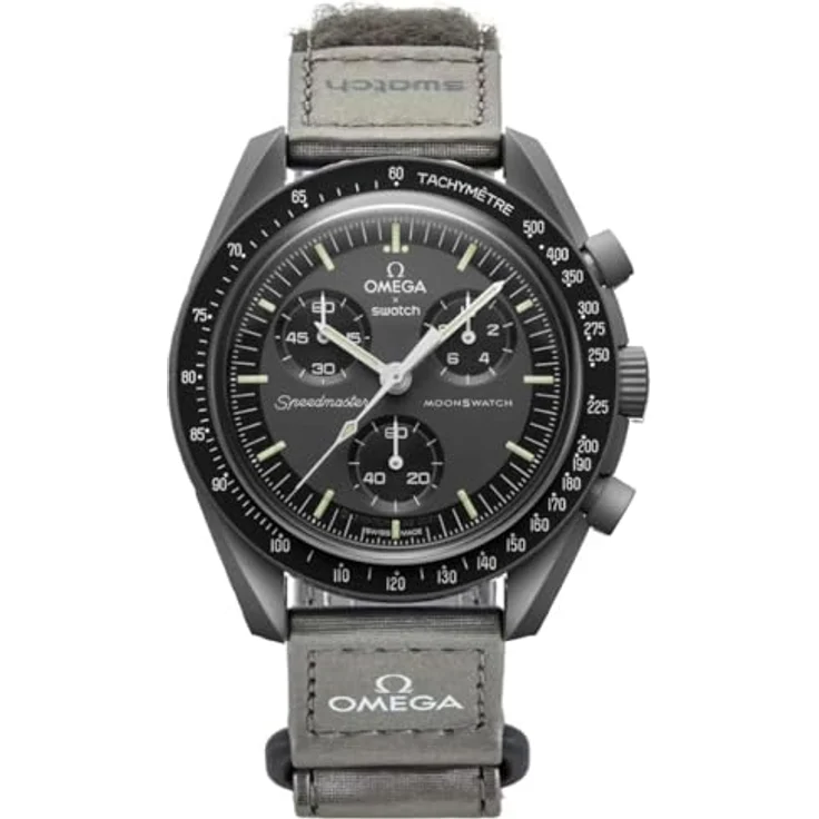 Swatch Chronograph Mission to Mercury Bioceramic MoonSwatch, grau mit VELCRO©-Armband – Bild 2
