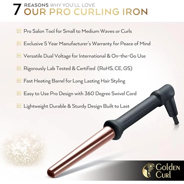 Golden Curl Glamline Lockenstab 1 Stk – Bild 2