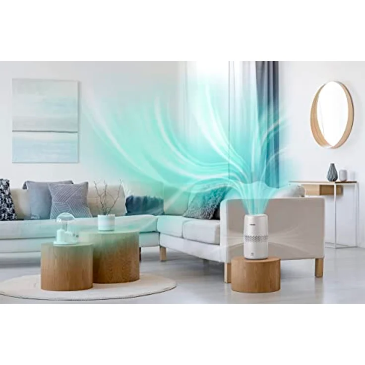 Philips Domestic Appliances Luftbefeuchtung 2000er Serie - NanoCloud-Technologie, Befeuchtet Räume bis zu 31m2, 2L Wassertank, 99% weniger Bakterien, Weiß, (HU2510/10) – Bild 3